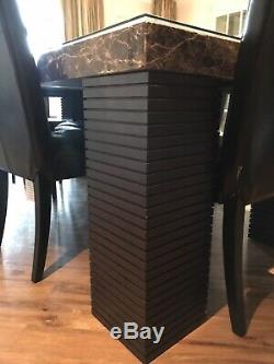 Travertine dining table with 8 Chairs and Side unit