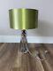 Twisted Glass Table Lamp With Envy Green Lampshade, New, Rrp £200