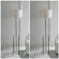 Two Palladian Modern Crystal & Metal 67 Floor Lamp Drink Table Inspired 28415