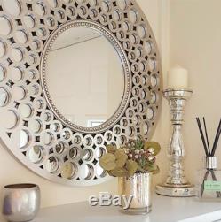 Unique Large Silver Effect Round Mirror Art Deco home decor gift new design hot