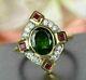Unique Style Art Deco 2ct Emerald & Ruby Women's Wedding Ring 14k Yellow Gold Fn