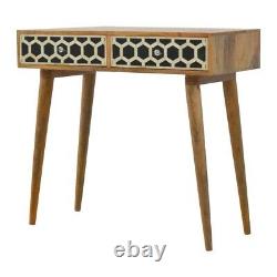 Unusual Quirky Bone Inlay Art Deco Retro Vintage Style Solid Wood Console Table