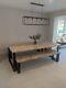 Upcycled Reclaimed Scaffolding Board Dining Table With Industrial Steep Legs