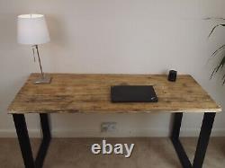 Upcycled Scaffolding Board Dining Table with industrial Steel Frame Legs