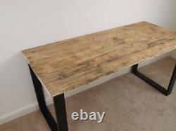 Upcycled Scaffolding Board Dining Table with industrial Steel Frame Legs