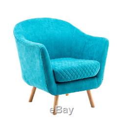 Upholstered Tub Chair Armchair High Wing Back Grey/Blue Seat Occasional Accent