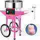Vevor Candy Floss Machine Cart Pink Cotton Sugar Maker Commercial Electric