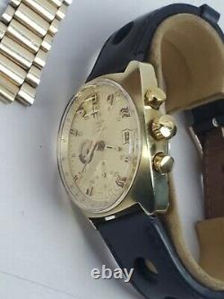 VINTAGE 1972 OMEGA SEAMASTER 176.007 Cal 1040 Chronograph GOLD Fill JEDI Watch