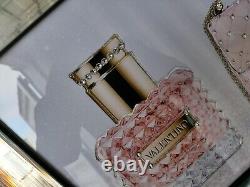 Valentino 3D Perfume Bottle Liquid Glitter Art Picture in Mirror frame