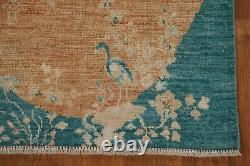 Vegetable Dye Art Deco Style Oushak Turkish 3x4 Rug Hand-knotted Wool Carpet