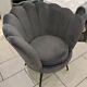 Velvet Scallop Shell Back Tub Chair Armchair Upholstered Chairs Bedroom Lounge