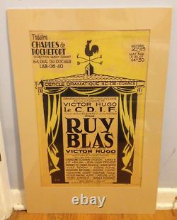 Victor Hugo French Poster Art Deco Style Charles de Rochefort Theatre 1930 Look