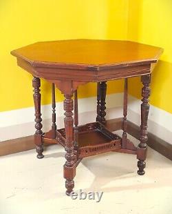 Victorian Arts & Crafts Octagonal Side Table F92