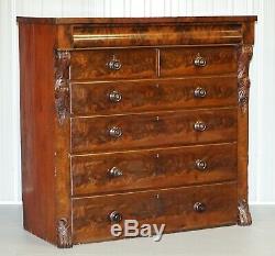 Victorian Flamed Mahogany Chest Of Drawers Large Substantial Storage Options