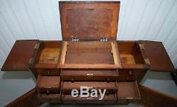 Victorian Fruitwood Collectors Chest Of Drawers Cupboard Sideboard Open Flat Top