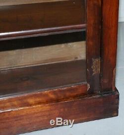 Victorian Library Bookcase In Mahogany With Glazed Doors 108cm Tall 106cm Wide