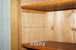 Victorian Mahogany & Oak Library Bookcase Cabinet Adjustable Shelves Glass Doors
