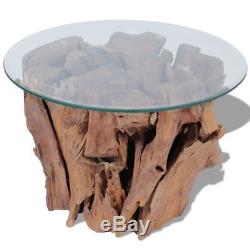 VidaXL Coffee Table End Side Solid Teak Driftwood 60 cm Living Room Home Decor