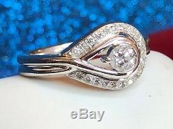 Vintage 10k Gold Diamond Ring Engagement Art Deco Style Appraisal Signed Ksj