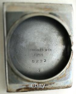 Vintage 1930 Art Deco Longines Stainless Steel 25mm Tank Style Watch Ref 5232