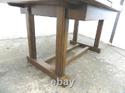 Vintage, 1930's, large, 7'L, oak, draw leaf, extening, dining table, pedestal base, table