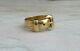 Vintage Art Deco Style 9k Solid Yellow Gold Belt Buckle Band Ring 8 3/4 7.3grams