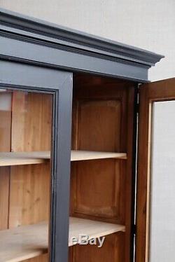 Vintage Antique Painted Larder Linen Press Fully Glazed Cupboard Armoire Cabinet