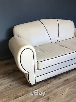 Vintage Art Deco Leather Sofa
