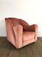 Vintage Art Deco Pink Velvet Armchair