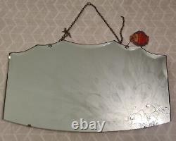 Vintage Art Deco Style 1950's Globe bevelled Wall Hanging Fireplace Mirror