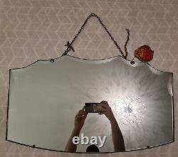 Vintage Art Deco Style 1950's Globe bevelled Wall Hanging Fireplace Mirror