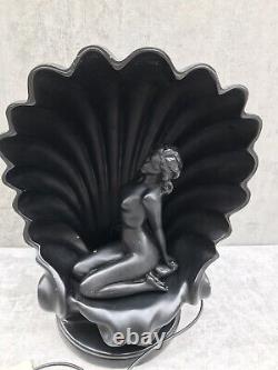 Vintage Art Deco Style Artistic Nude Woman in Sea Shell Aphrodite Accent Lamp