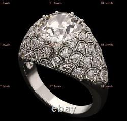 Vintage Art Deco Style Round Cut CZ Engagement Ring In Sterling Silver for Women