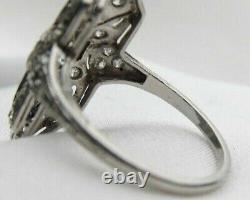 Vintage Art Deco Style Simulated Diamond Navette Engagement Ring In 925 Silver