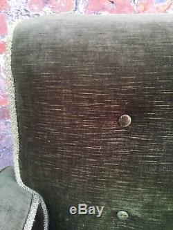 Vintage Art Deco Style Upholstered 2-seater Settee Early 20th Century Sofa