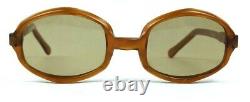 Vintage Art Deco Sunglasses Octagon Style Honey Color Frame Ladies Unisex Rare