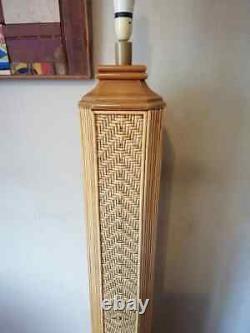 Vintage Art Deco style pressed Bamboo column floor lamp