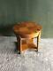 Vintage Art Deco Style Geometric Marquetry Two Tier Round Coffee / Side Table