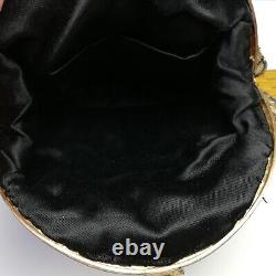 Vintage Black Beaded Frame Top Evening Bag Tiny Chain Handle Art Deco Style Bag