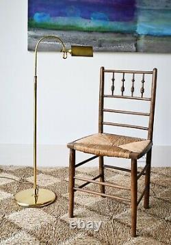 Vintage Brass Reading Floor Standard Side Sofa Chair Hall Table Lamp with Shade