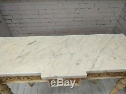 Vintage Italian Marble Top Console Table Hallway Table Entryway Shelf Side Table