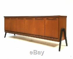 Vintage Mid Century Danish Era 1960s 6.5ft Modernist Teak Sideboard Cabinet