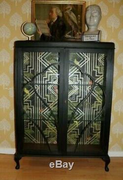 Vintage Retro 30's ART DECO cocktail Gin bar display cabinet cupboard glass P&P