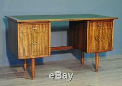 Vintage Retro Morris of Glasgow Cumbrea Walnut Twin Pedestal Office Writing Desk