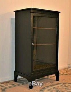 Vintage Shop Display Cabinet Black Painted Locking Key Delivery Available