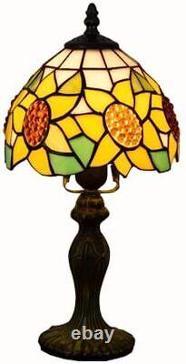 Vintage Sunflower Lampshade Table Lamp Tiffany Style Stained Glass Desk Light