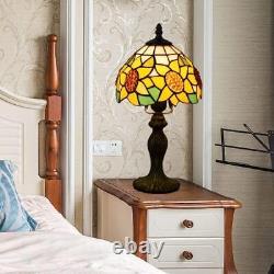 Vintage Sunflower Lampshade Table Lamp Tiffany Style Stained Glass Desk Light