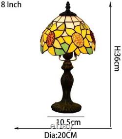 Vintage Sunflower Lampshade Table Lamp Tiffany Style Stained Glass Desk Light