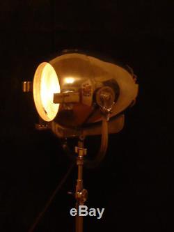 Vintage Theatre Light Antique Lamp Film Studio Art Deco Strand Tripod Patt 123