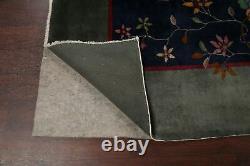 Vintage Vegetable Dye Art Deco Nichols Chinese Area Rug Hand-knotted 9x11 Carpet